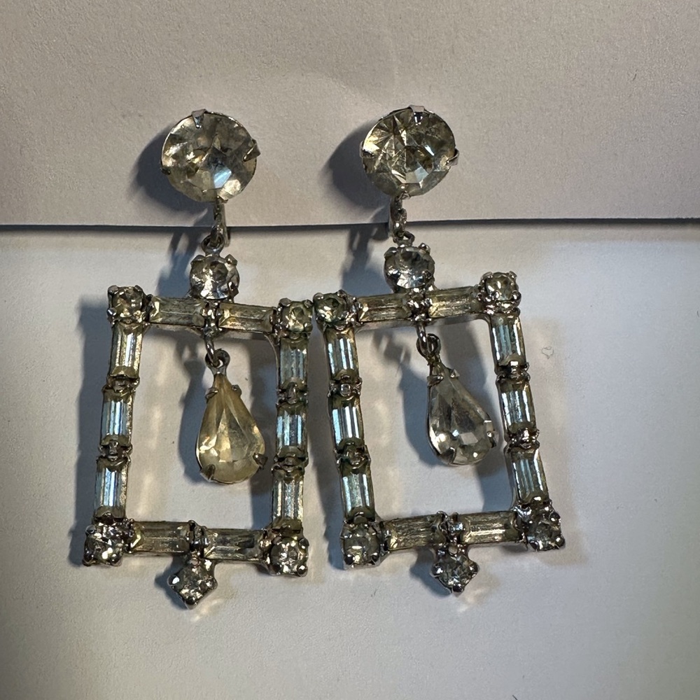 VTG rhinestone earrings bundle 2 for $25 offer